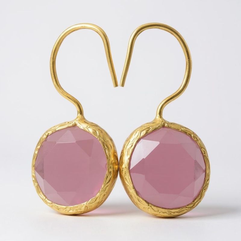 ORECCHINI MINIMAL GOLD  10  ROSA