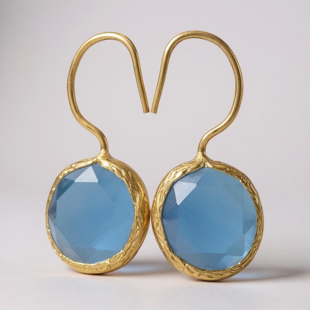 ORECCHINI MINIMAL GOLD 10 INDACO