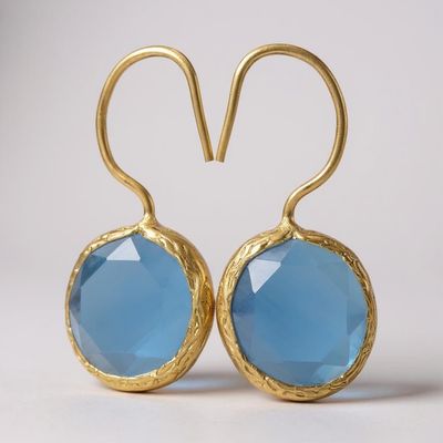 ORECCHINI MINIMAL GOLD 10 INDACO