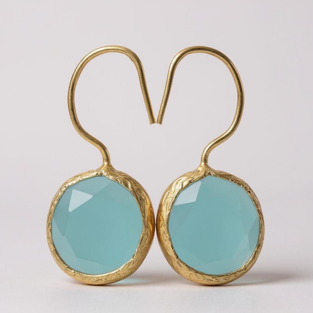 ORECCHINI MINIMAL  GOLD 10 AZZURRO