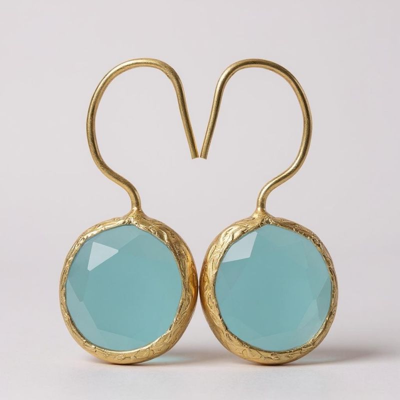 ORECCHINI MINIMAL  GOLD 10 AZZURRO