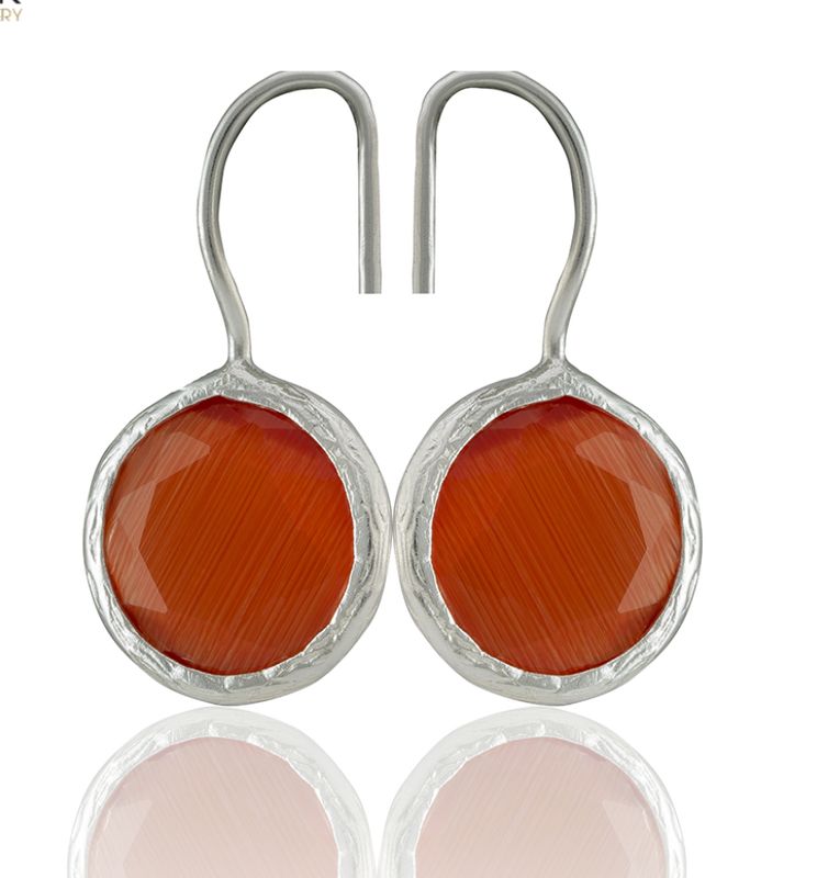 ORECCHINI MINIMAL SILVER 12 ROSSO CORALLO