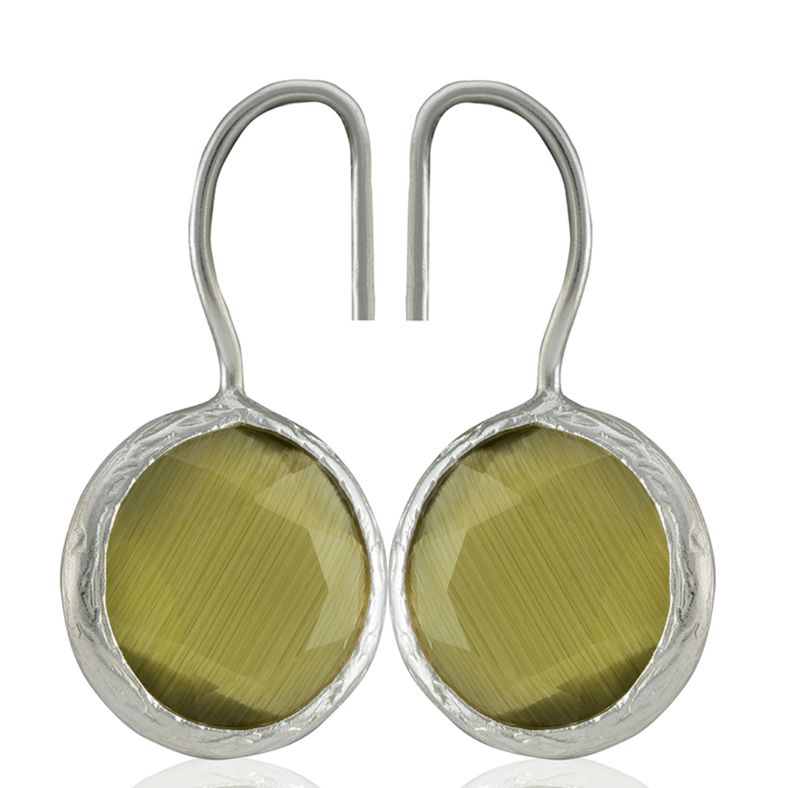 ORECCHINI MINIMAL SILVER 12 VERDE OLIVA