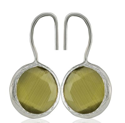 ORECCHINI MINIMAL SILVER 12 VERDE OLIVA