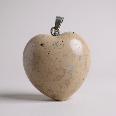 PENDENTE CUORE IN LABRADORITE GRIGIA