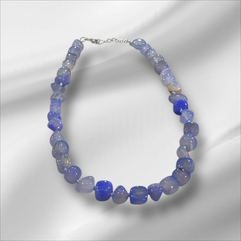 COLLANA QUARZO  SFUMATURE BLU