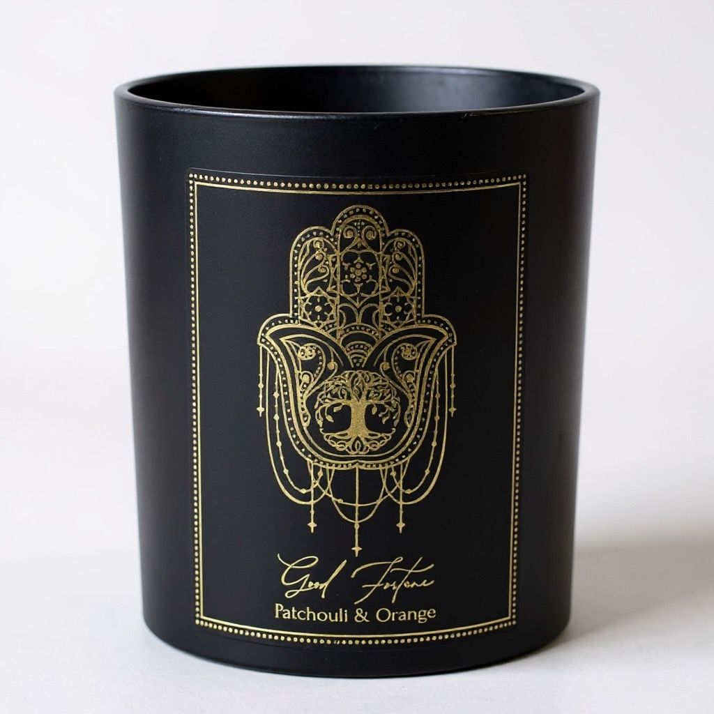 CANDELA D&#39;INTENTI GOOD FORTUNE IN VETRO