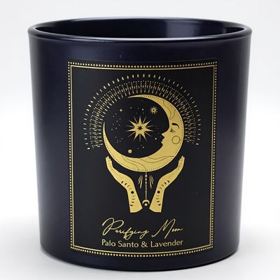 CANDELA D&#39;INTENTI PURIFYING MOON IN VETRO