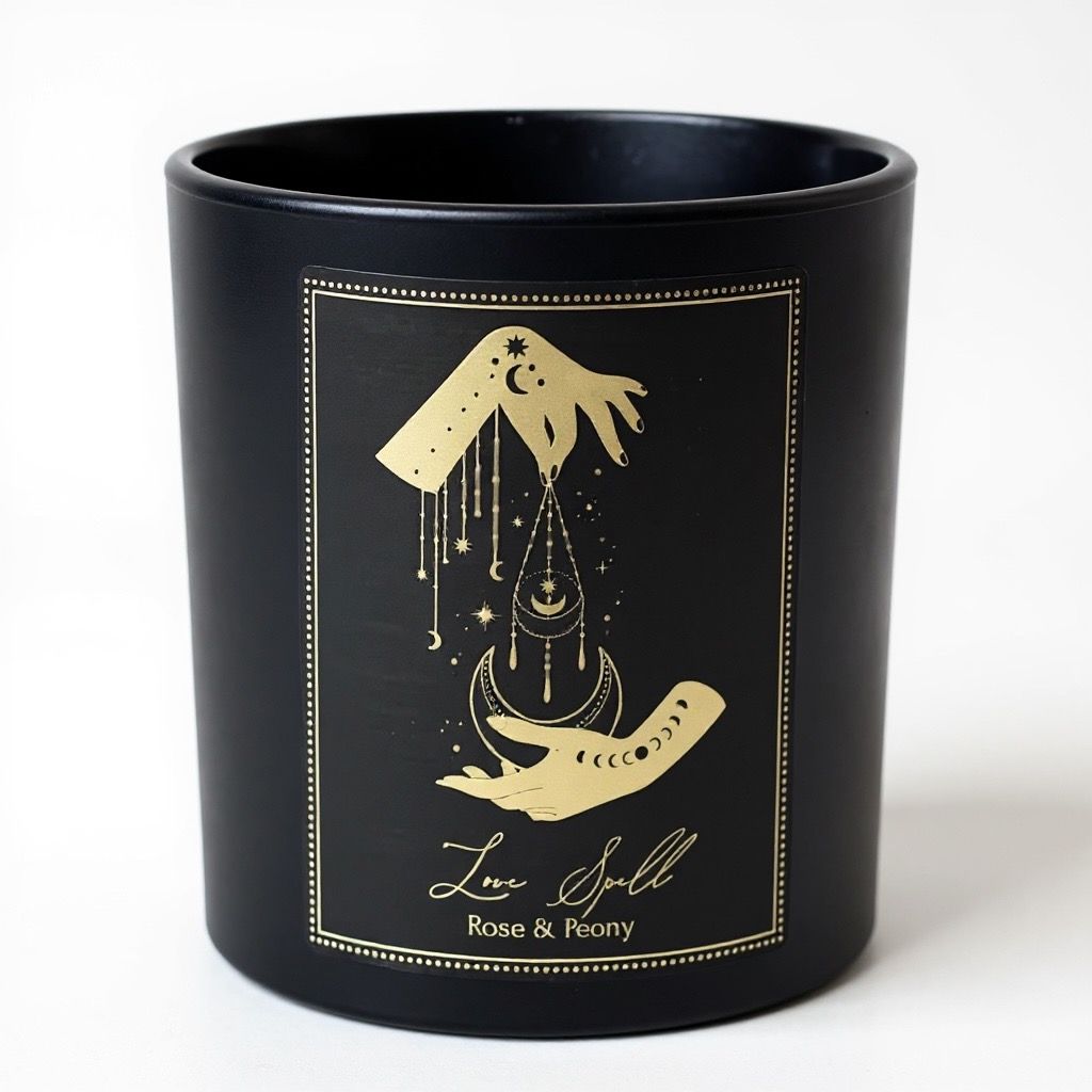 CANDELA D&#39;INTENTI LOVE SPELL IN VETRO