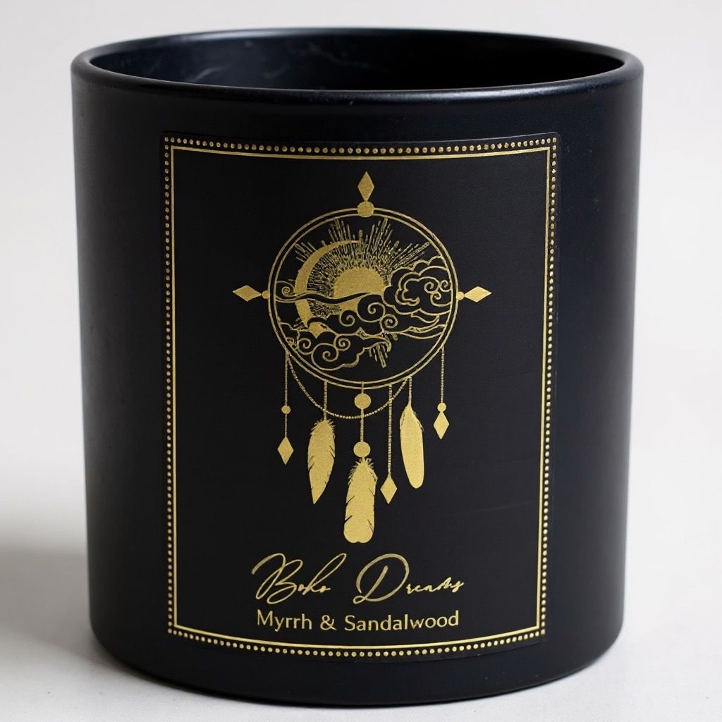 CANDELA D&#39;INTENTI BOHO DREAMS IN VETRO