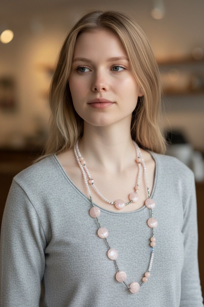 COLLANA CHARLESTON QUARZO ROSA