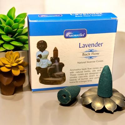 CONI DI  INCENSO BACKFLOW  AROMATIKA  LAVANDA