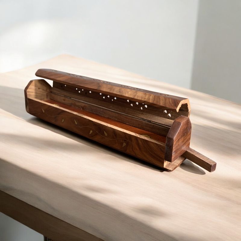 BRUCIATORI PER INCENSO A CASSETTA LEGNO NATURALE BRUCIATORI PER INCENSO A CASSETTA LEGNO NATURALE