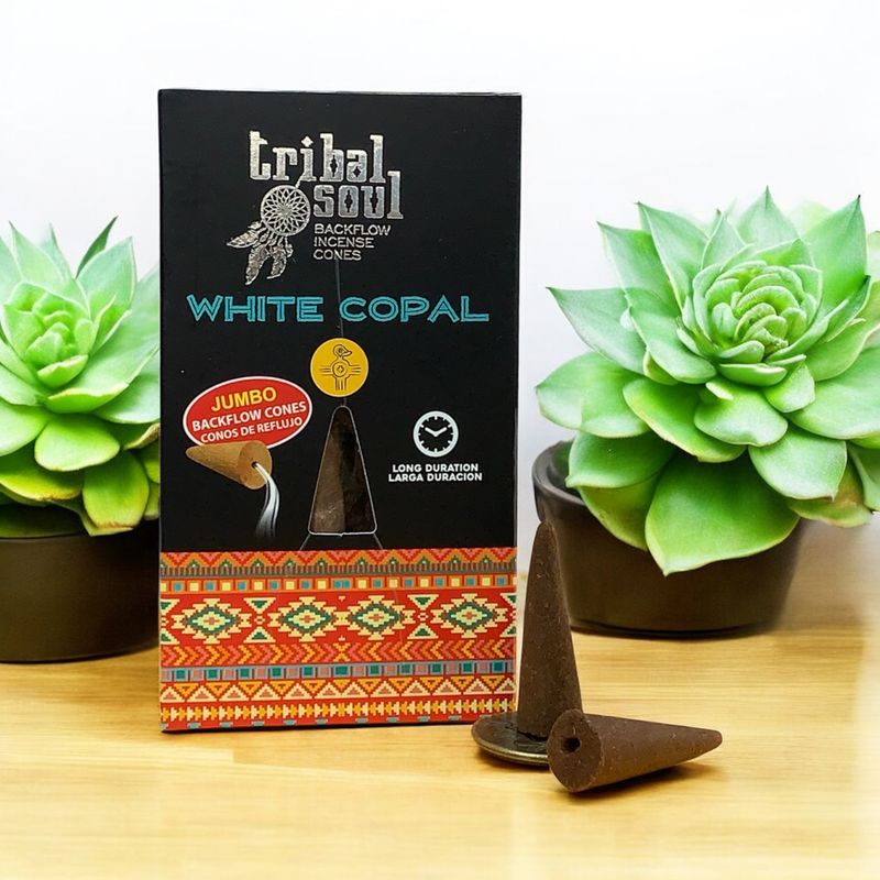 CONI DI  INCENSO BACKFLOW TRIBAL SOUL COPALE BIANCO