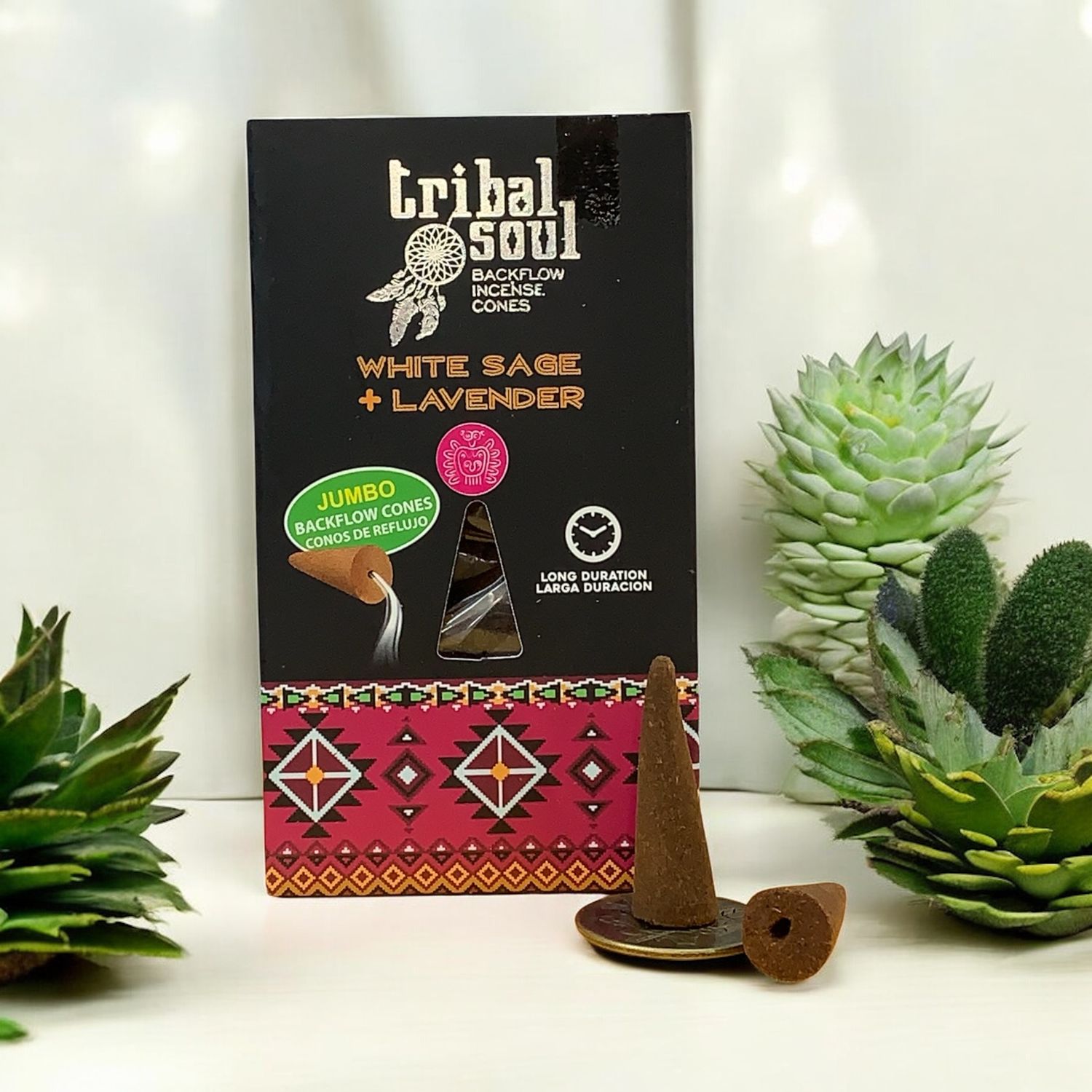 CONI DI  INCENSO BACKFLOW  TRIBAL SOUL SALVIA BIANCA E LAVANDA