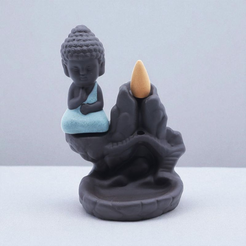 FONTANA DI RIFLUSSO BUDDHA SU PONTE 12 cm
