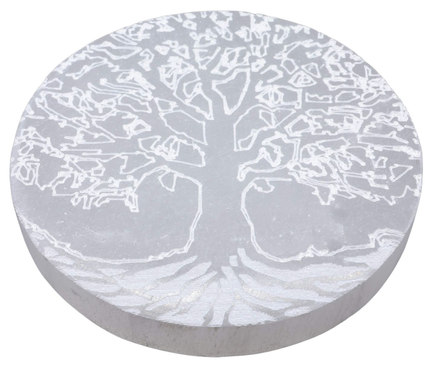 SELENITE ​DISCO INCISO ALBERO DELLA VITA