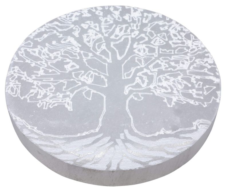 SELENITE DISCO INCISO ALBERO DELLA VITA SELENITE DISCO INCISO ALBERO DELLA VITA