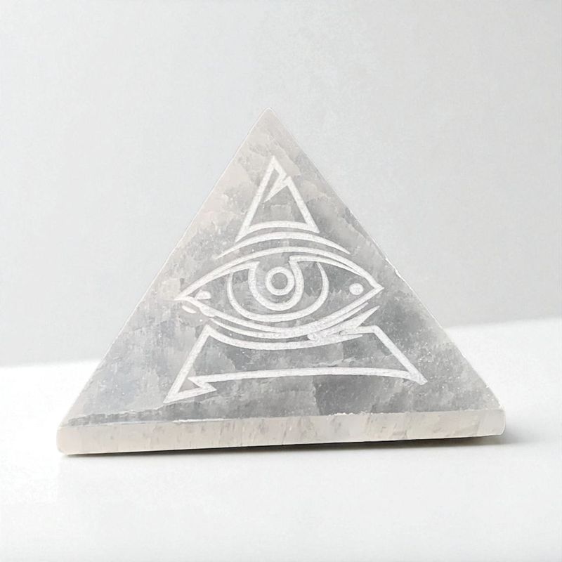 SELENITE PIRAMIDE INCISA TERZO OCCHIO