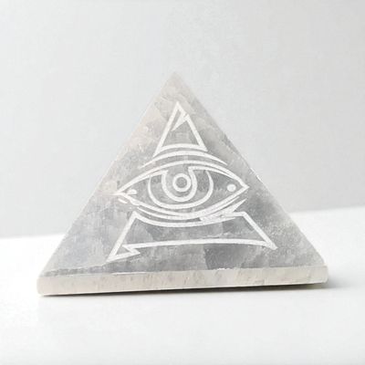 SELENITE PIRAMIDE INCISA  TERZO OCCHIO