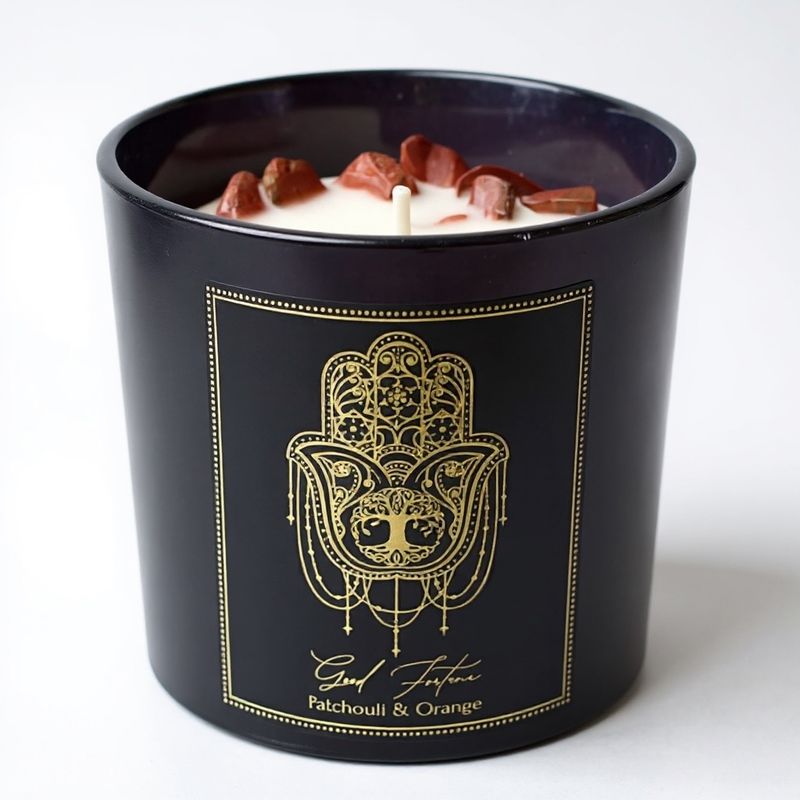 CANDELA D'INTENTI GOOD FORTUNE IN VETRO