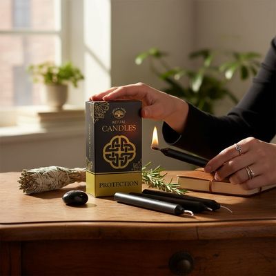 CANDELE RITUALI DI TRASFORMAZIONE  NERE  10 PEZZI