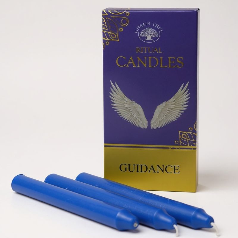 CANDELE RITUALI  GUIDA AZZURRE 10 PEZZI