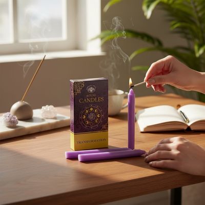 CANDELE RITUALI DI TRASFORMAZIONE VIOLA 10 PEZZI
