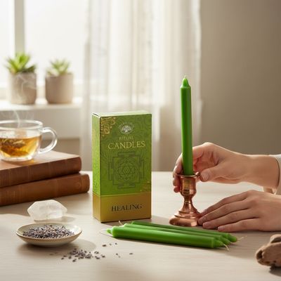 CANDELE RITUALI CURATIVE VERDI 10 PEZZI
