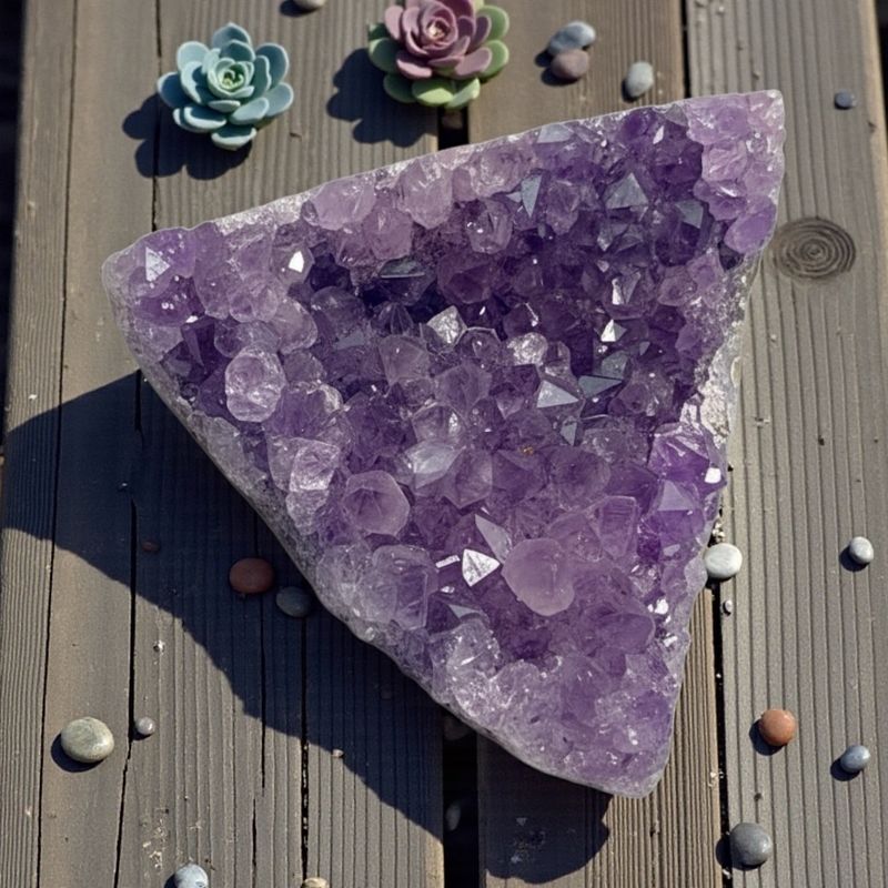 DRUSA IN AMETISTA IN SCATOLA DI LEGNO DRUSA IN AMETISTA IN SCATOLA DI LEGNO