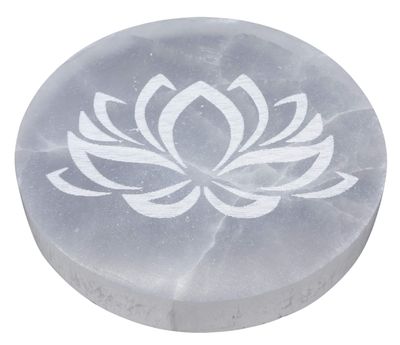 SELENITE DISCO INCISO FIORE DI LOTO