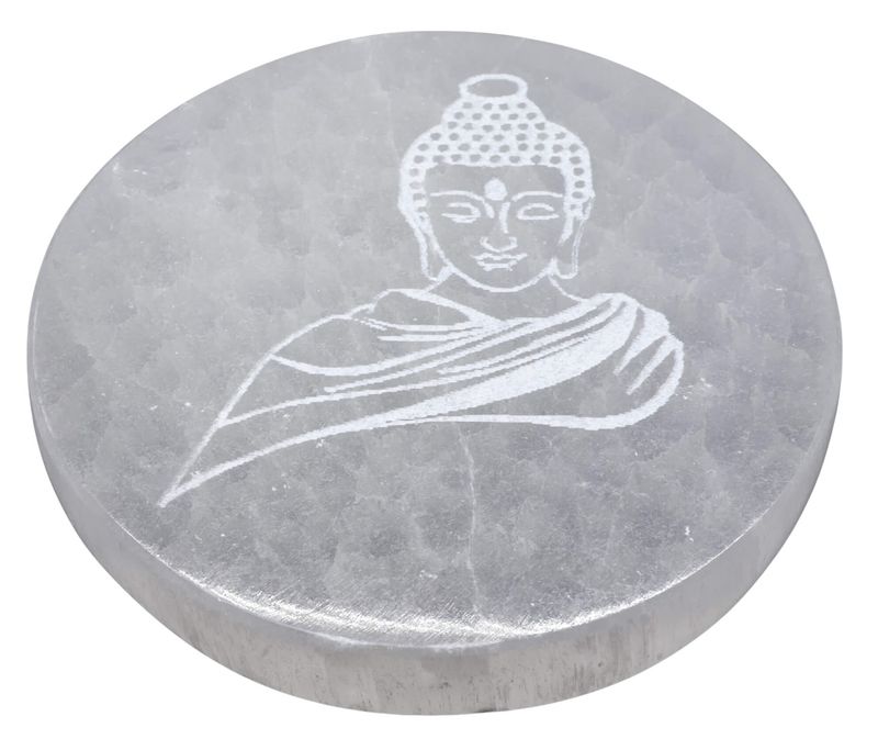 SELENITE DISCO INCISO BUDDHA SELENITE DISCO INCISO BUDDHA