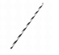 Black &amp; White Striped Paper Straw 8mm