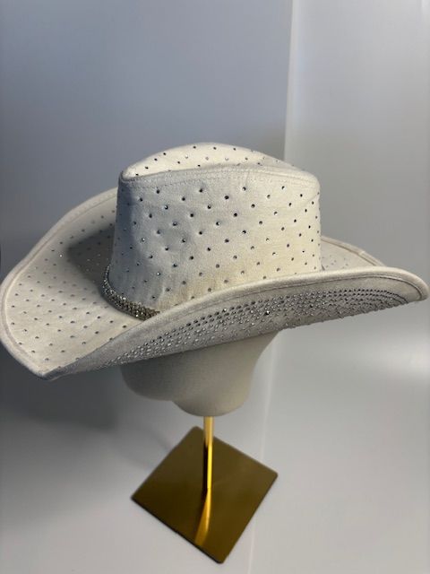 Chapeau Behive strass blanc cassé