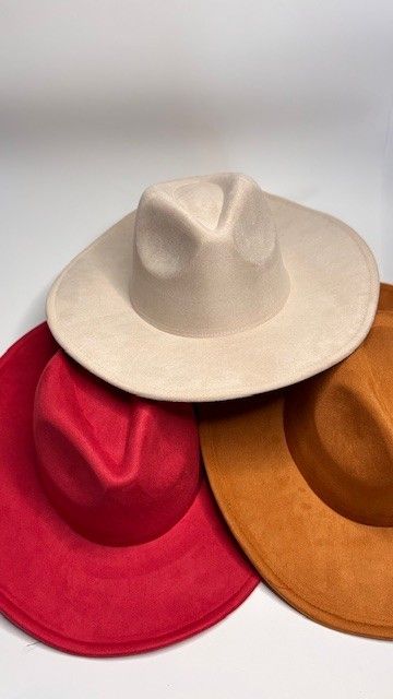 Fedora velours crème