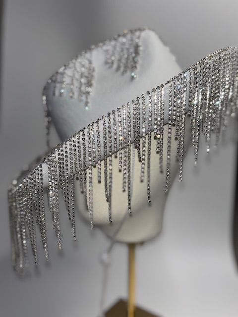 Fedora Behive strass blanc