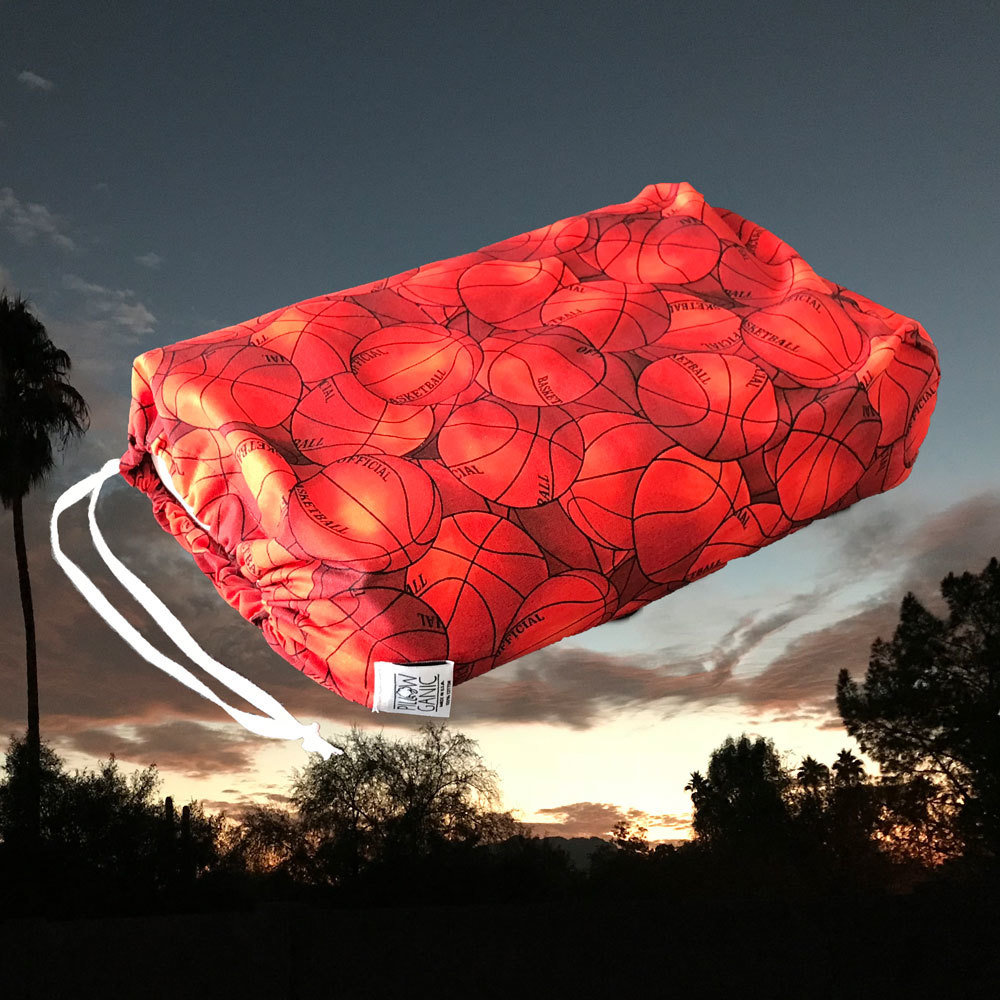 Compact Soft PILLOWGANIC Pillow with Sports Theme Pillowcases., Compact Soft Pillow with Sports Theme Pillowcase: Basketball