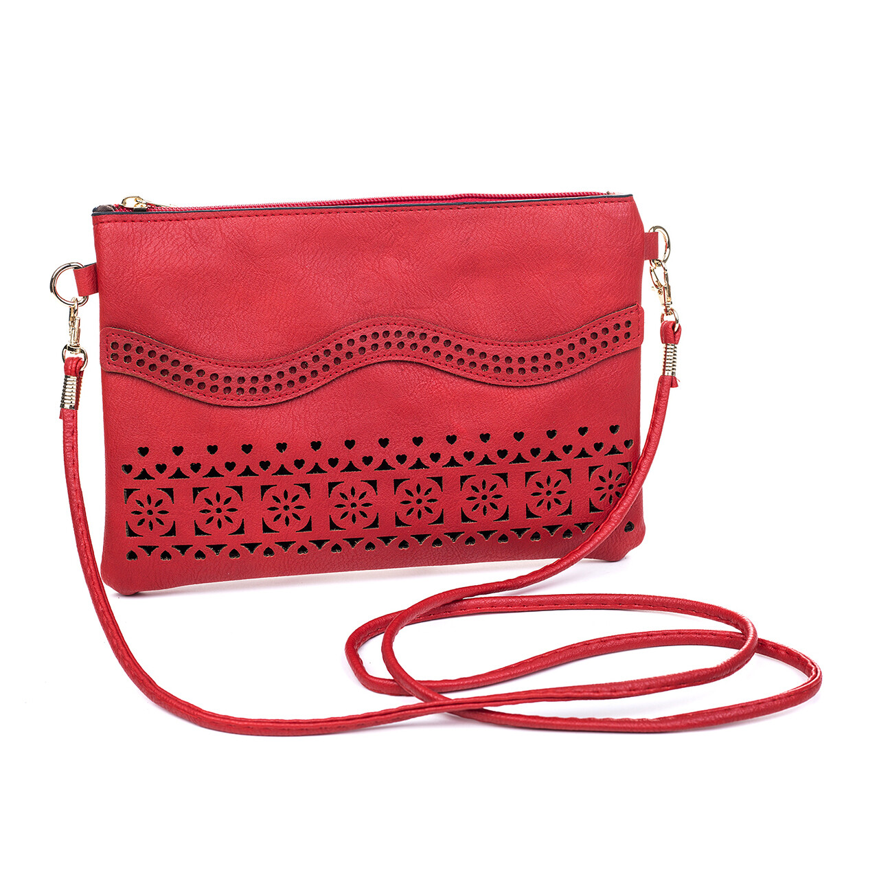 Red Shoulder Bag with Phone Compartment