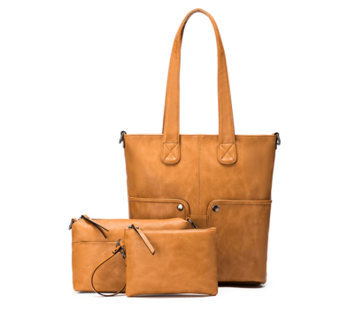 'Lea' Tan 3 in 1 Handbag Set