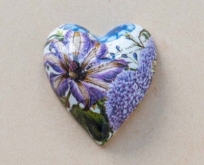 ​Small Clematis Ceramic Heart