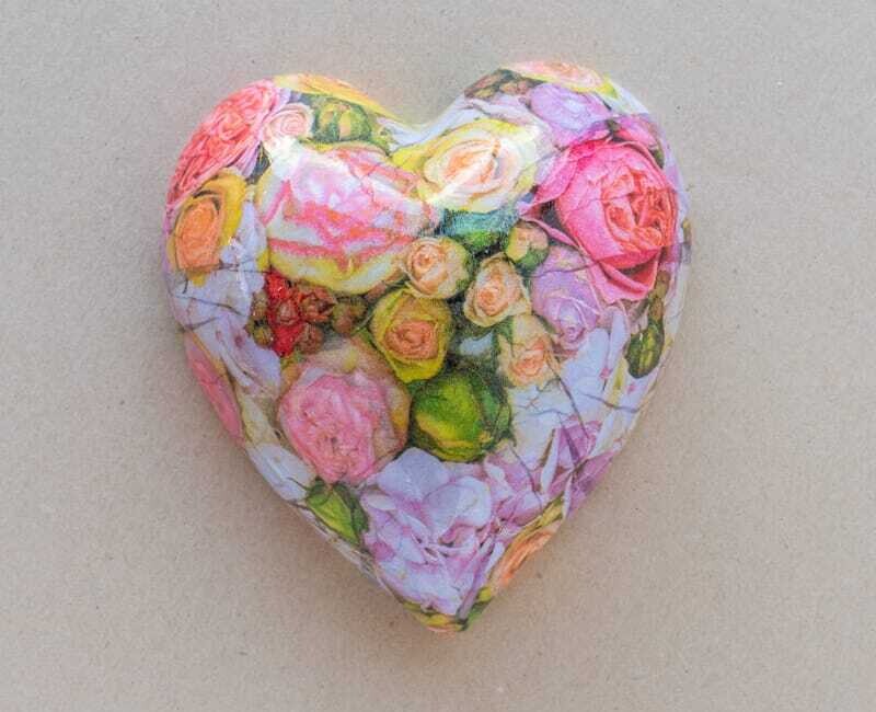 Large Pastel Roses Wall Heart