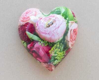 Large Wall Heart Pink Peony & Roses