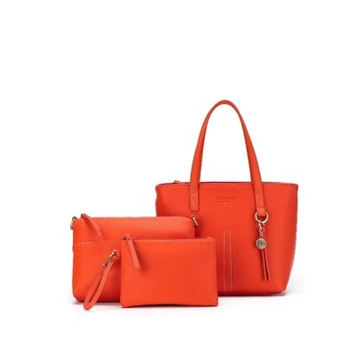​Orange Tara 3 Piece Handbag Set