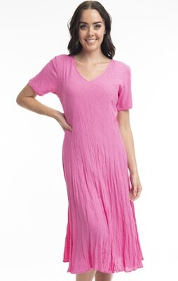 Rose Godet Short Sleeve Dress