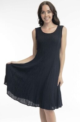 Black Sleeveless Godet Dress