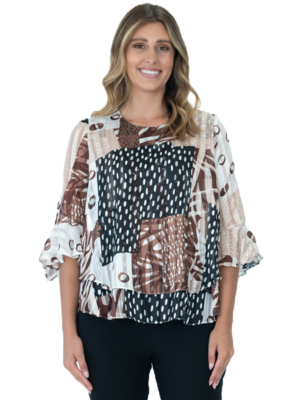 Layered Top with Flounce Sleeve