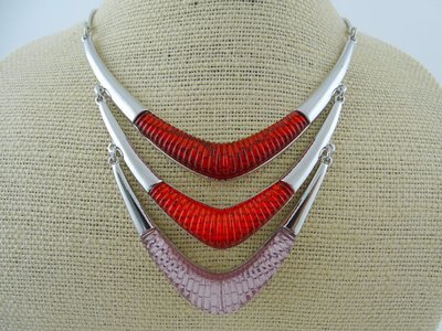 Red Triple V Necklace