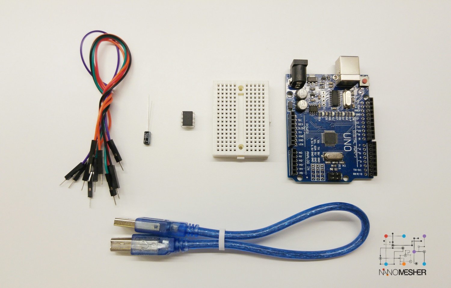 Attiny Microcontroller Programmer Kit including Arduino Uno & Attiny85