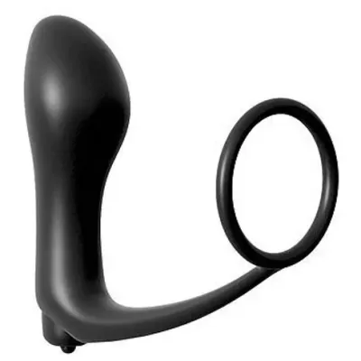 Vibrating Ass-Gasm Penis Cock Ring Plug