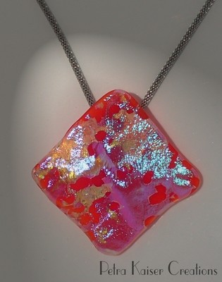 Splatter Pendant with red backing